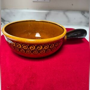 vintage Swiss pottery Landert 20 fondue pot.